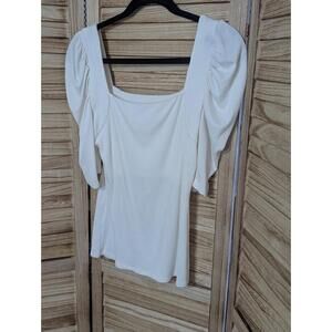 Truth By Republic Size Small  Top White Puff Sleeves New Year